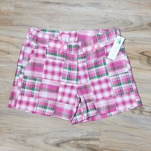 🔹️NWT Molly B Pink & Green Plaid Print Shorts Size 4